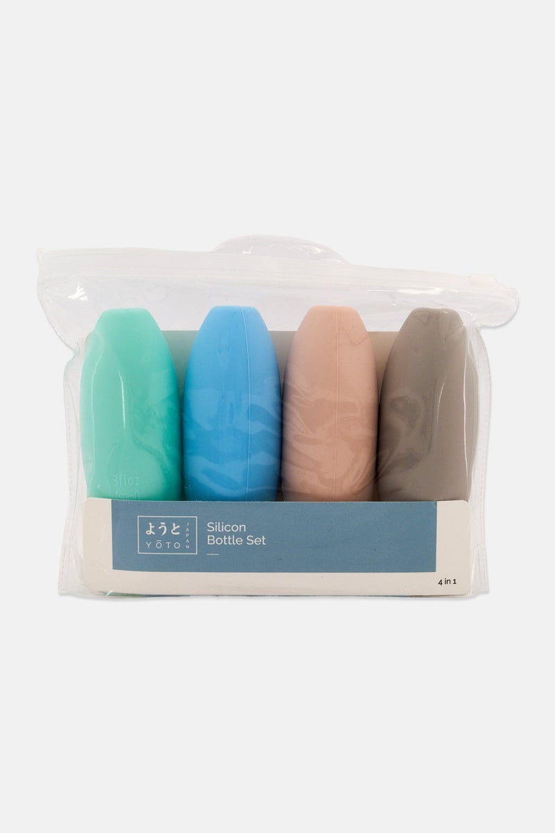 YOTO 4 Piece Silicon Travel  Bottle Set, Multicolor  - Image 1