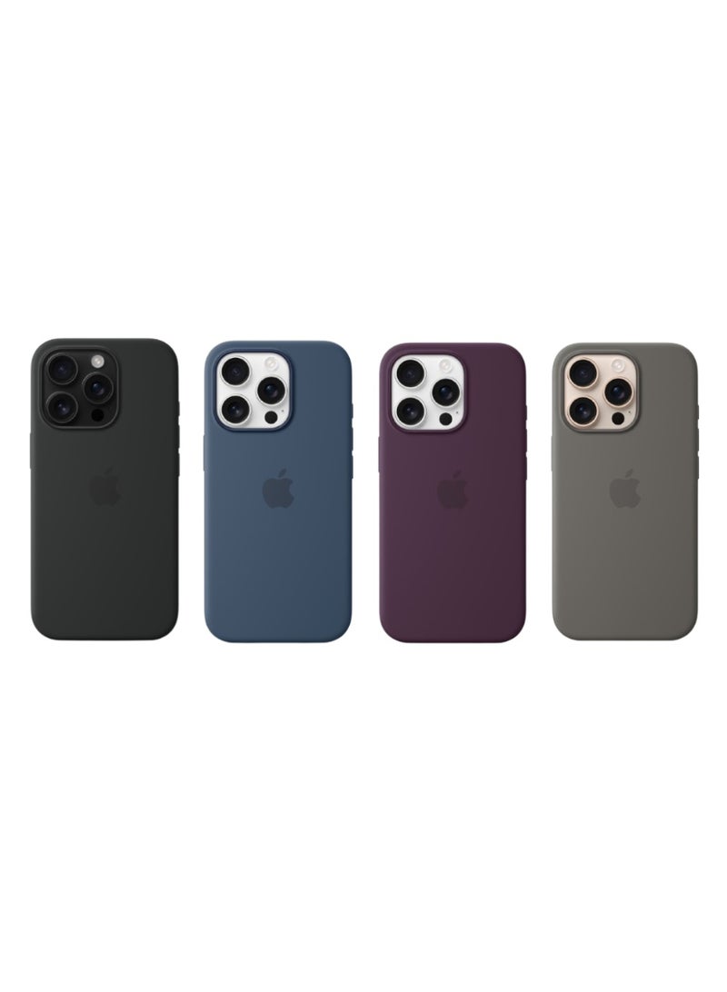 Dg مينغ مجموعة من 4 حافظات حماية من السيليكون لهاتف iPhone 16 Pro - مقاومة للصدمات، ناعمة الملمس، تصميم نحيف، حماية للكاميرا - أسود، أزرق، بنفسجي، رمادي - Image 1