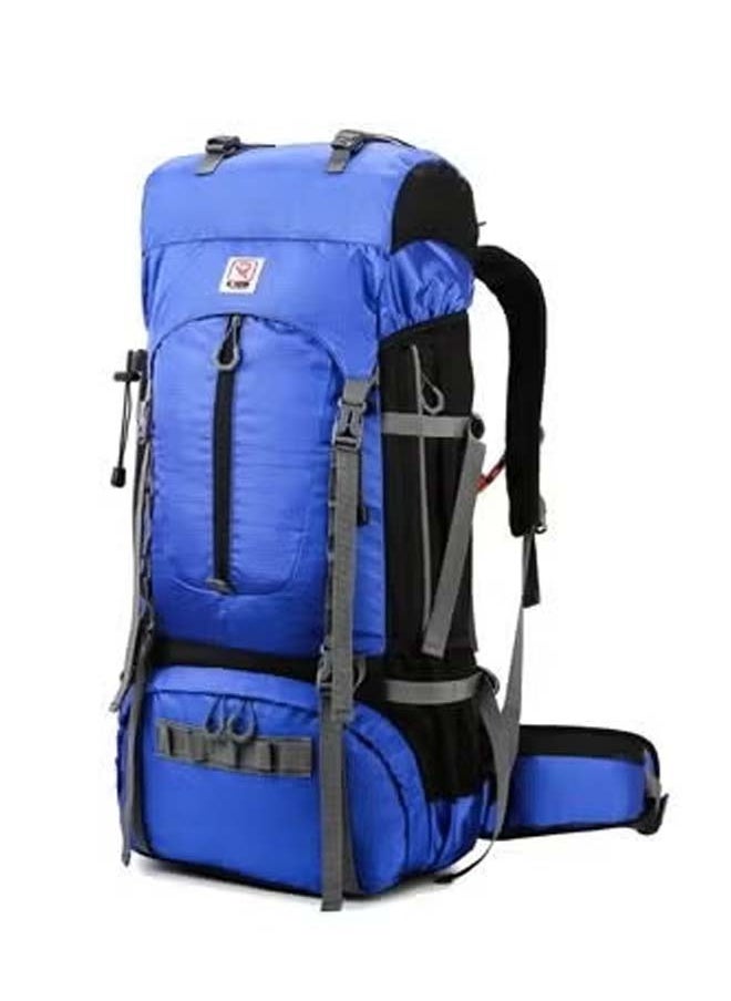 Reflection - REFLECTION Mountaineering Bag for Camping and Trekking with Rain Cover and Shoe Compartment Blue, 60L - Image 1