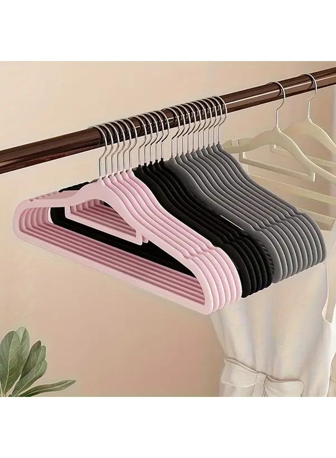 Black Velvet Hanger 10pcs Heavy Duty Anti Slip For Coats Dresses Hotel Space Saving - Image 5
