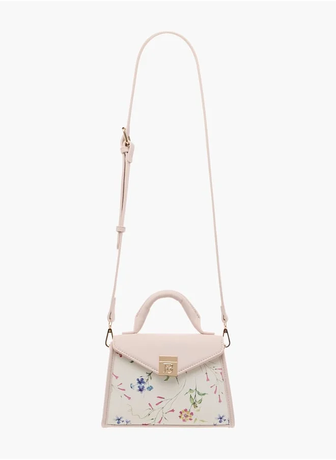 فلورا بيلا من شو إكسبرس Women Floral Bella Floral Print Satchel Bag with Detachable Strap and Flap Closure