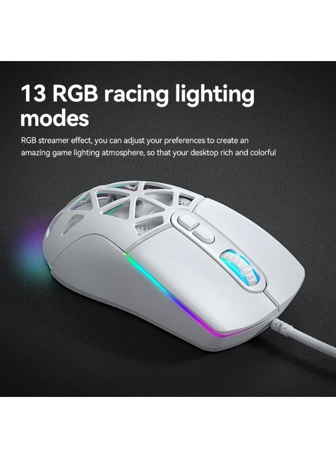 T-WOLF G520 RGB gaming mouse, 6 adjustable DPI up to 12800, 13 RGB backlights, magnetic back cover, ultra precision sensor - Image 4
