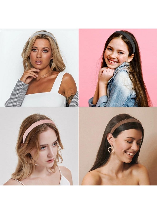 إسكدنيا 10 قطع من عصابات الرأس المصنوعة من الجلد الصناعي للنساء 0.6 بوصة، أبيض، وردي، بيج، بني، قهوة، رمادي، أسود، عصابة رأس غير قابلة للانزلاق، رباط شعر عصري، إكسسوارات شعر عيد الحب للنساء والفتيات، دياديم - Image 2