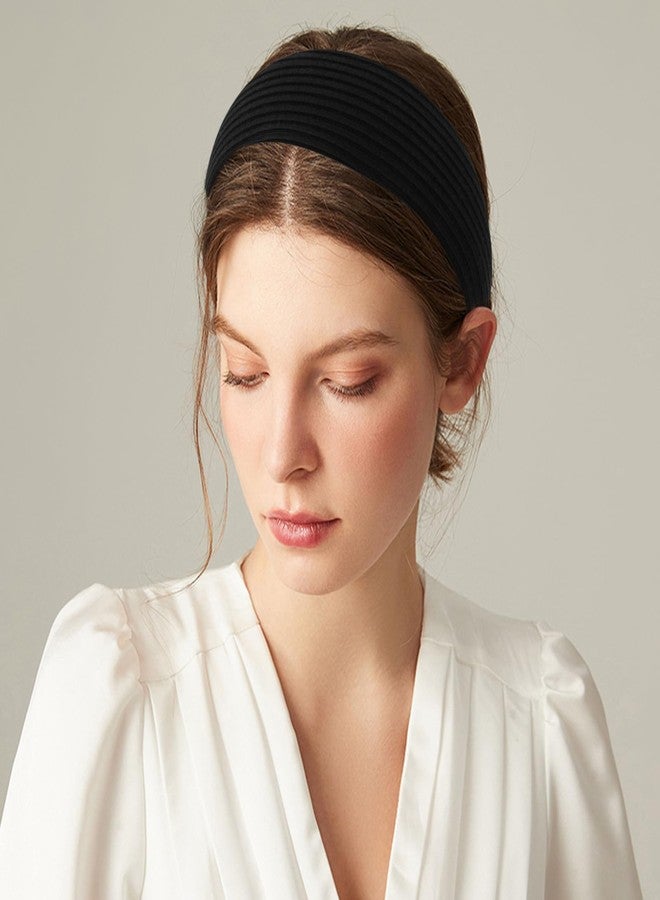 ACO-UINT 2 Pack White and Black Headbands for Women, Wide Large Head Bands, Non-slip Thick With Teeth Fashion Hairbands Hair Accessories - Image 3