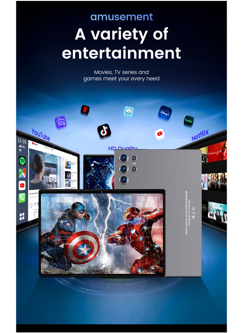 X - Prime - 10.1-Inch HD+ AMOLED Display Android 15 Smart Tablet with Keyboard and Mouse 12GB RAM 512GB ROM Dual SIM 5G Wi-Fi S25 Ultra Tab Grey - Image 1