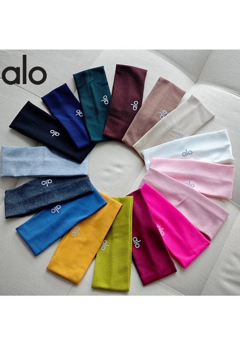alo أربطة شعر للجري للنساء، أربطة رأس رياضية للفتيات، أربطة عرق لامتصاص العرق، أربطة رأس ناعمة للرياضة، اليوغا - Image 3