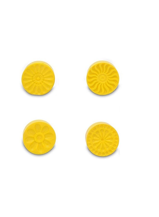 DS Peda Maker Press Stamp|5 In 1 Peda Shape Maker|Plastic Peda Stamping Mould Kitchen Accessories, 1.5 Inch, Yellow - Image 3