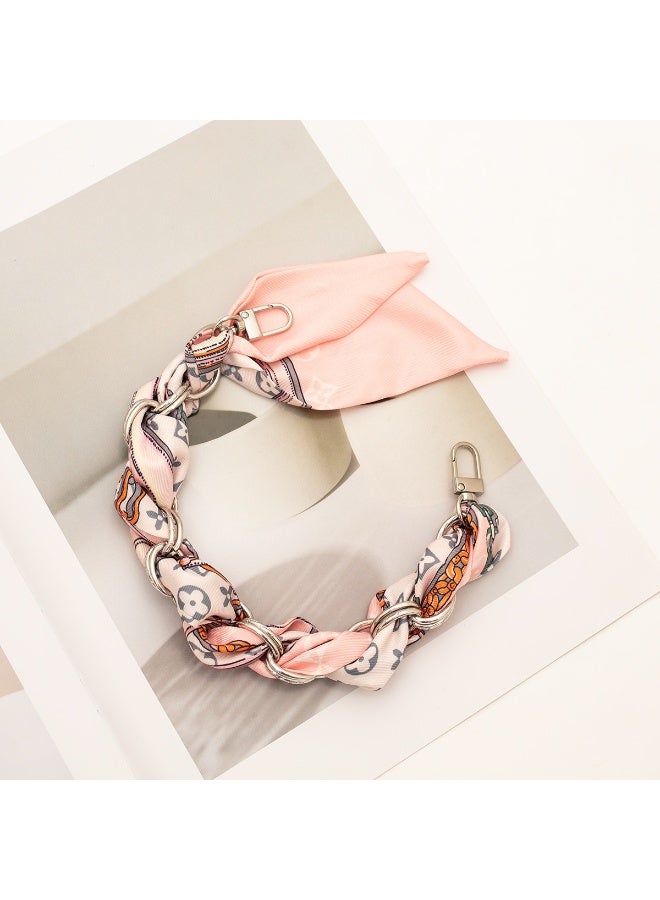 NIBEMINENT Beaded Phone Lanyard, Anti Lost Removable Wrist Strap, Short Sleeve Knitted Dress Bracelet Pendant, Phone Keychain Lanyard,10/Pink