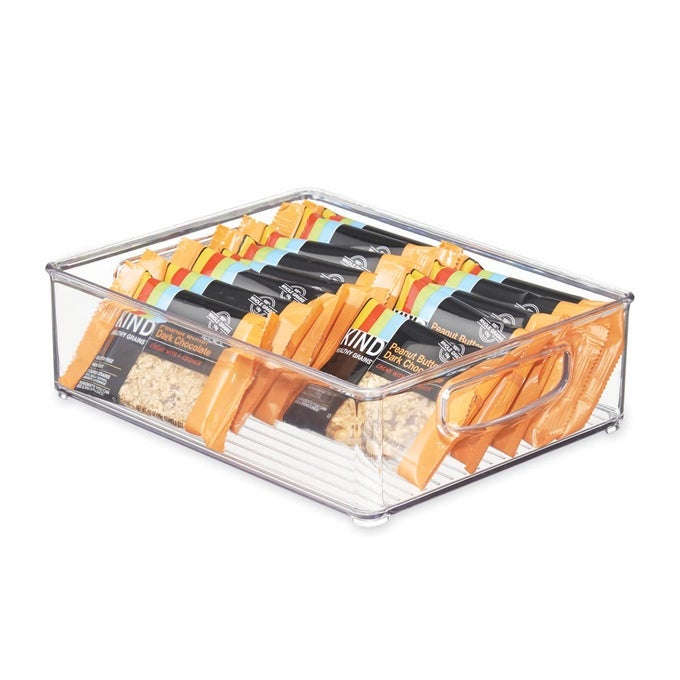 STACKABLE PANTRY BIN FOR KITCHEN CABINETS FRIDGE OR FREEZER STORAGE CLEAR MADE IN USA