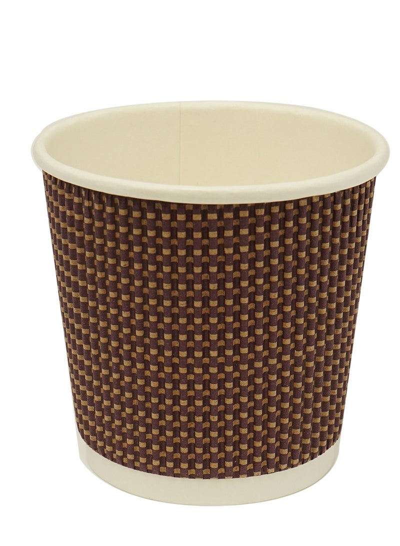 Ideal Pack 4 oz Ripple Paper Cups – 25 Pcs | Triple-Wall Insulated Disposable Espresso Cups | Heat-Resistant Design for Hot Beverages, Coffee Tastings & Tea Shots - Image 2