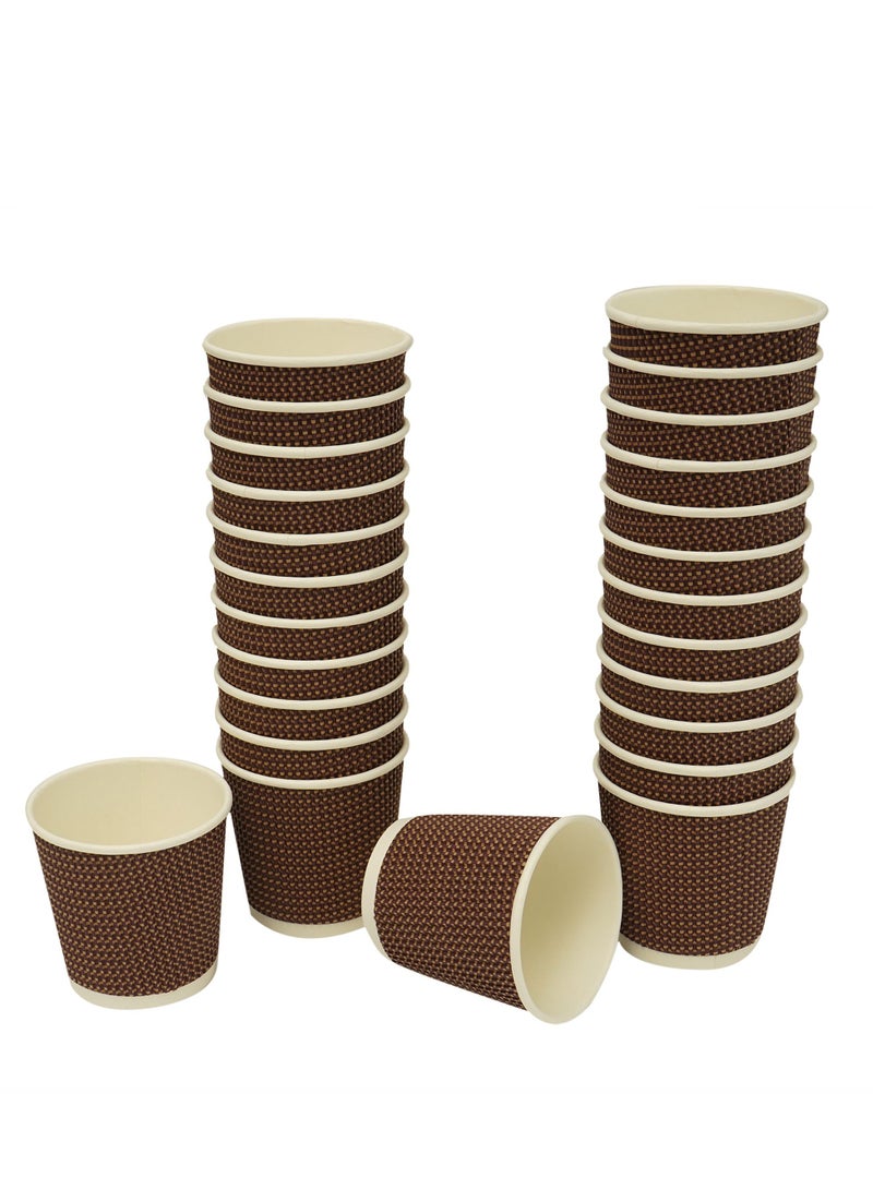 Ideal Pack 4 oz Ripple Paper Cups – 25 Pcs | Triple-Wall Insulated Disposable Espresso Cups | Heat-Resistant Design for Hot Beverages, Coffee Tastings & Tea Shots - Image 3