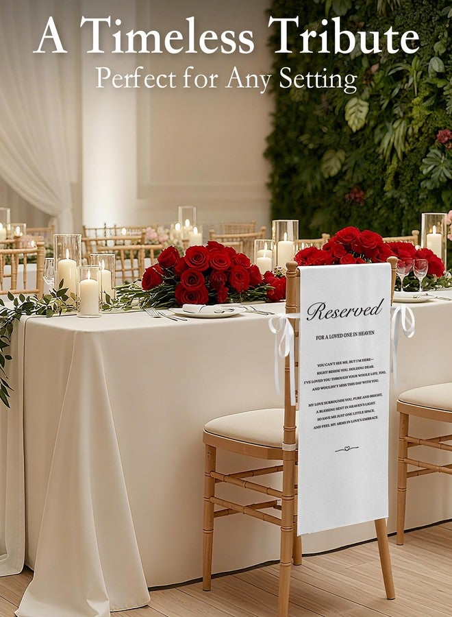 EliteSign Reserved for Father of the Bride in Loving Memory Wedding Sign, Save a Seat for Someone in Heaven, Reserved Signs for Wedding 15 x 53 Inch Canvas with Straps - Image 5
