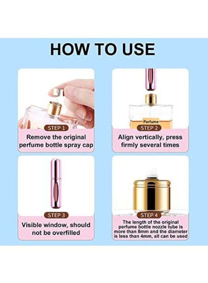 زجاجة رذاذ عطر صغيرة محمولة قابلة لاعادة الملء، علبة مضخة عطر، قابل لاعادة الملء، بخاخ عطر قابل لاعادة الملء للسفر (8مل، عبوه واحده,بنفسجي) - Image 5