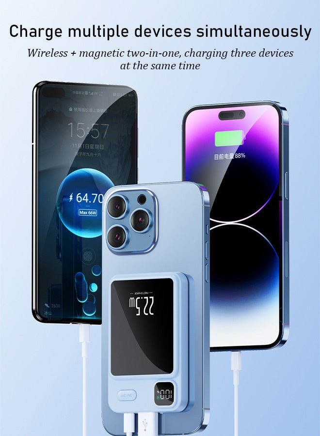 Power bank, mobile phone power bank, magnetic power bank, 5000mAh ultra-thin portable magnetic wireless charger, portable power bank, can charge smartphones, tablets, gaming devices, Bluetooth devices, etc. at the same time - small and portable, can be charged anytime, anywhere - Image 4