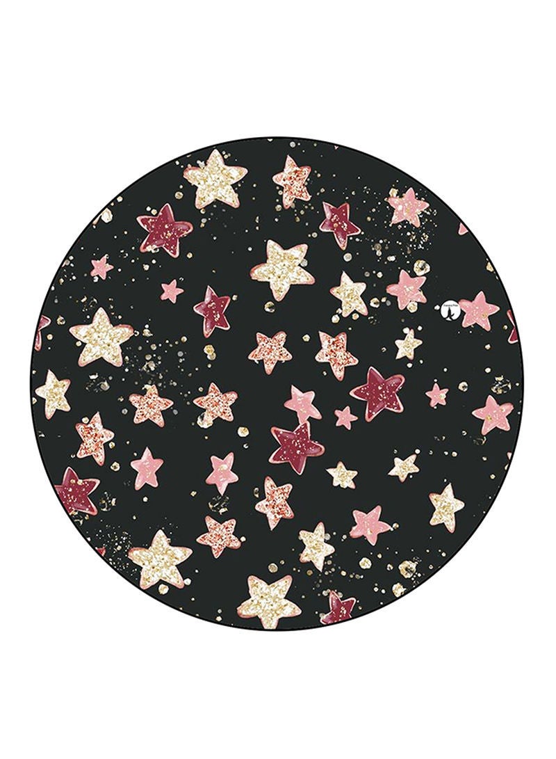 RKN Stars Printed Mouse Pad Round  Multicolour
