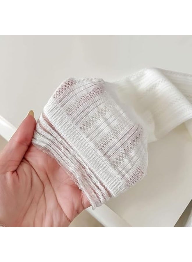 المرأة لطيف لفة أعلى الكاحل الجوارب، التنفس شبكة الصيف رقيقة عارضة الأسلوب الأساسي الجوارب 5 أزواج، المرأة فستان الجوارب - Image 2