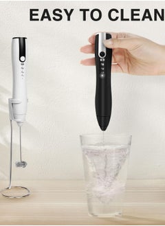 Generic Handheld Milk Frother with Stand, Electric Drink Blender Mixer for Coffee, Lattes, Cappuccino, Smoothie, Frappe, Matcha, Hot Chocolate, Eggs (2 Heads) - Black  - Image 5