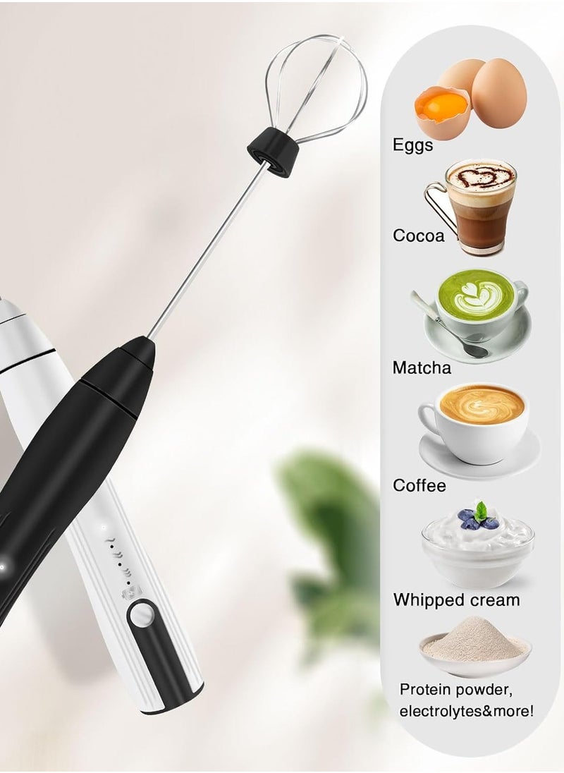 Generic Handheld Milk Frother with Stand, Electric Drink Blender Mixer for Coffee, Lattes, Cappuccino, Smoothie, Frappe, Matcha, Hot Chocolate, Eggs (2 Heads) - Black  - Image 3