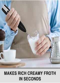 Generic Handheld Milk Frother with Stand, Electric Drink Blender Mixer for Coffee, Lattes, Cappuccino, Smoothie, Frappe, Matcha, Hot Chocolate, Eggs (2 Heads) - Black  - Image 2