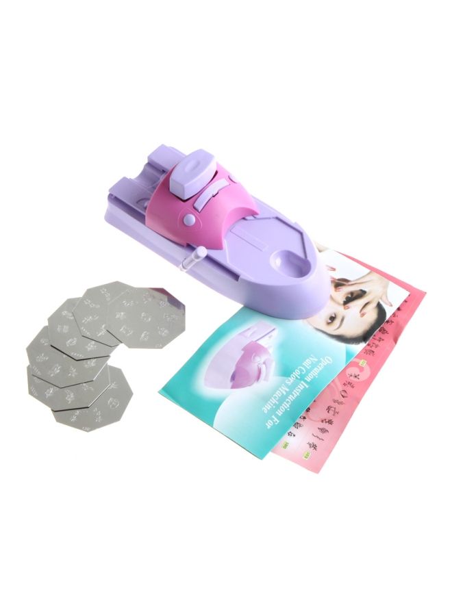 NIBEMINENT Nail Art Pattern Printing Machine Kit Purple/Pink - Image 1