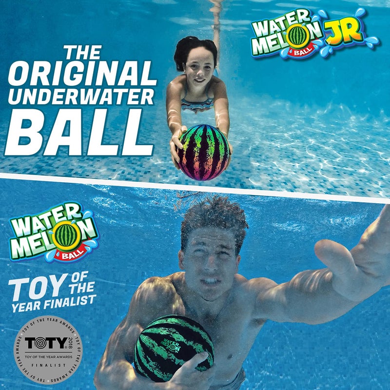 Watermelon Ball ألعاب كرات البطيخ في بركة السباحة للبالغين والعائلة - عبوة من 2 تحتوي على 6 1/2" و 9" للأطفال والمراهقين والجميع في ألعاب السباحة، كرة الماء، التاج، اللعب في الشاطئ، ملحقات المرح الغارقة - Image 2