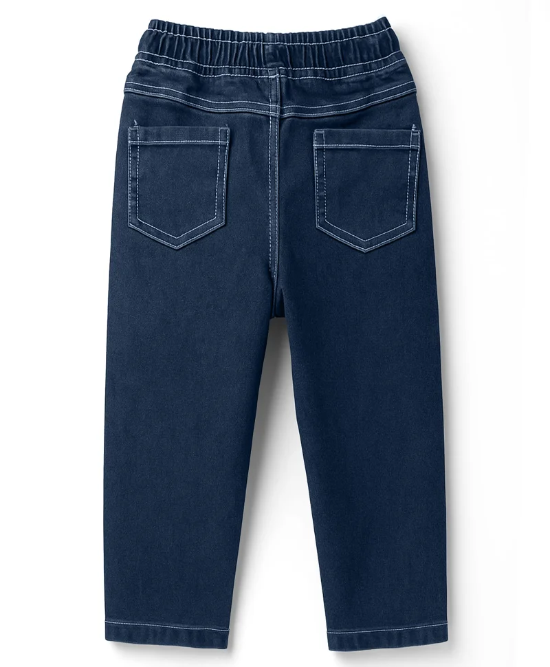 Babyhug Babyhug Denim Full Length Washed Jeans With Stretch - Blue