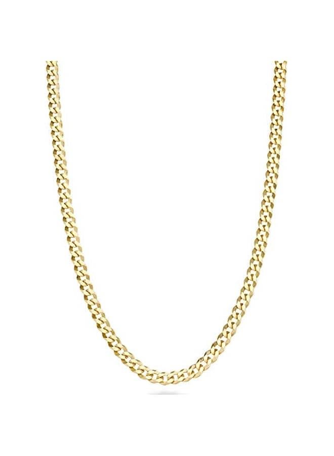 Arabest Italian Solid 18k Gold Over 925 Sterling Silver 3.5mm Diamond Cut Cuban Link Curb Chain Necklace for Women, Made in Italy - Image 1