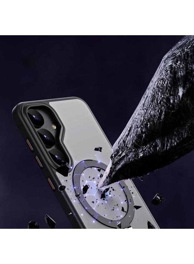 S-TOP Case For Samsung Galaxy S25 5G MagSafe Airbag Shockproof Frosted Phone Case with Fold Holder - Image 3