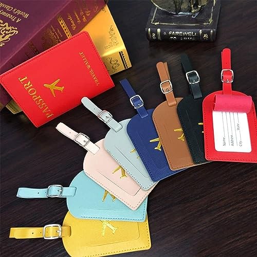 House of Quirk Luggage Tag and Passport Protector Set, Plane Pouch Passport Suitcase Identification Leather Tag Luggage Tags for Children School Bag (Light Green) - Image 5