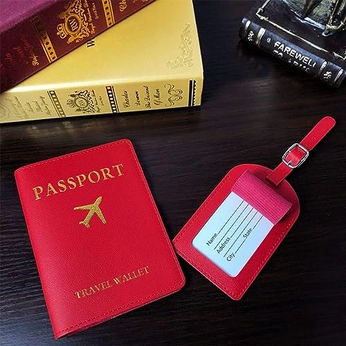 House of Quirk Luggage Tag and Passport Protector Set, Plane Pouch Passport Suitcase Identification Leather Tag Luggage Tags for Children School Bag (Light Green) - Image 3