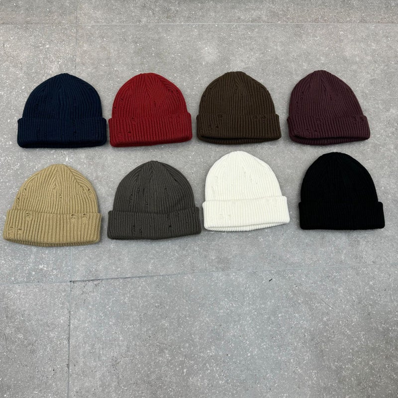 Simple And Fashionable Hole Knitted Hat For Men And Women, Outdoor Versatile Retro Warm Woolen Hat, Cold Hat - Image 2