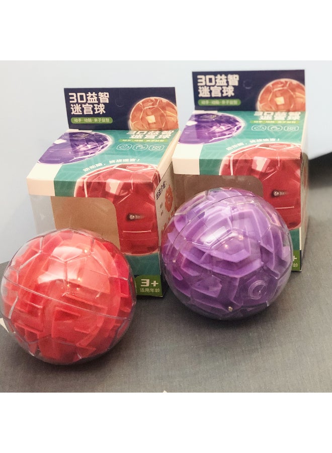 ZESITH 3D Stereo Magic Maze Ball, Kids Balance Rolling Track Educational Toy - Purple - Image 5