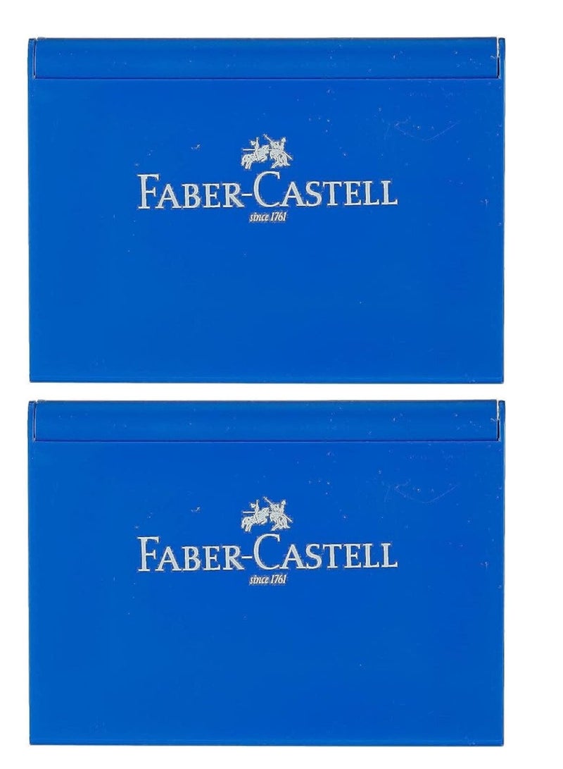 Faber-Castell-Stamp Pad 110X70 Mm Blue Pack Of 2 - Image 1