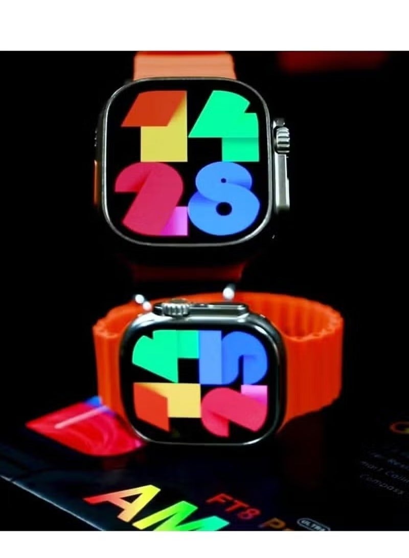 Gravity G Tab FT 8 Pro Smartwatch ‚Äì 2.02-Inch AMOLED HD Full Screen Display, Two Straps, and Wireless Charger for Men and Boys - Image 3