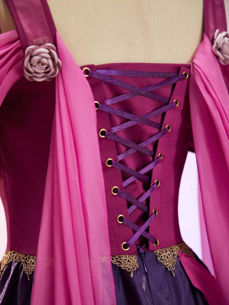 Miccostumes ميككوستومز زي الأميرة النسائي للتمثيل التنكري مع تاج من الورود وأشرطة متطايرة (S) - Image 4