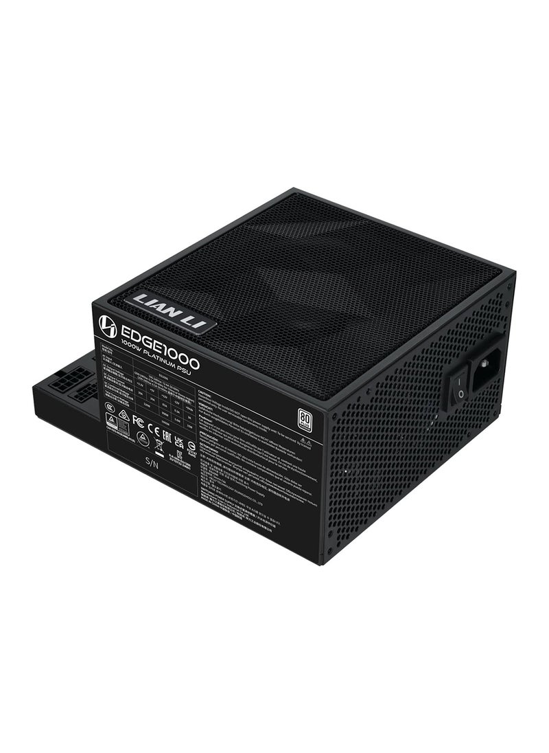 LIAN LI EDGE Gold 1000W Power Supply, Fully Modular, ATX 3.0/3.1, 80 PLUS Platinum Certified, PCIe 5.1 Ready with 12V-2×6 Connector, Integrated USB/PWM Hub, L-Shape Design, FDB Fan, Black | G9P.EG100G.BH00.UK  - Image 2