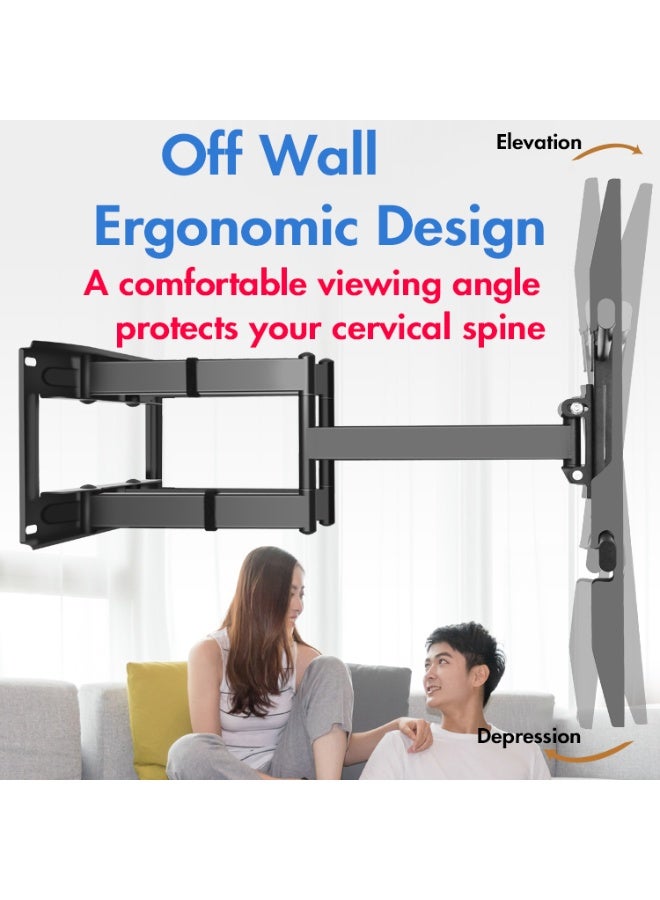 HAMOOD, Ergonomic Design Universal Large Wall Mount TV Stand 50-120 Inch Corner TV Mount Space Saving Easy Adjust with Cable Management LOADING capacity 150kg - Image 3