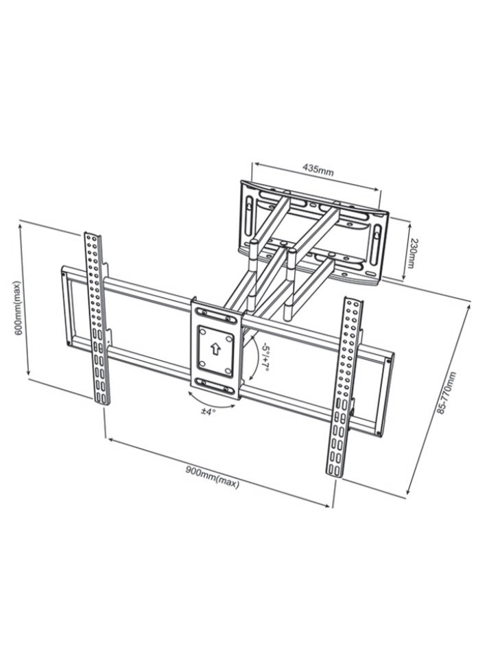 HAMOOD, Ergonomic Design Universal Large Wall Mount TV Stand 50-120 Inch Corner TV Mount Space Saving Easy Adjust with Cable Management LOADING capacity 150kg - Image 4