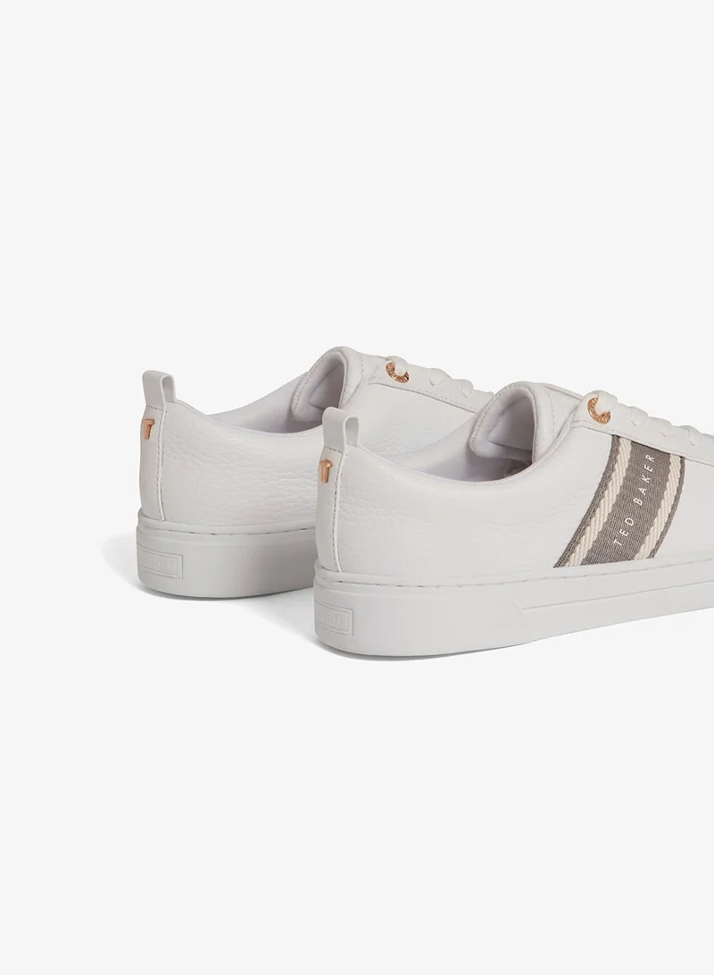 Ted Baker WHITE-GREY Baily Webbing Details Low Top Sneakers for Women | Best Price UAE