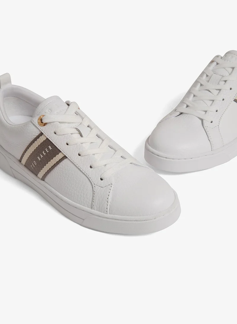 Ted Baker WHITE-GREY Baily Webbing Details Low Top Sneakers for Women | Best Price UAE