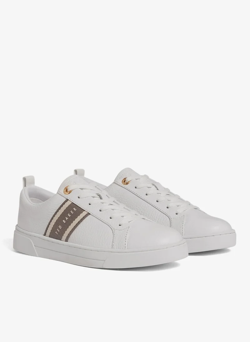 Ted Baker WHITE-GREY Baily Webbing Details Low Top Sneakers for Women | Best Price UAE