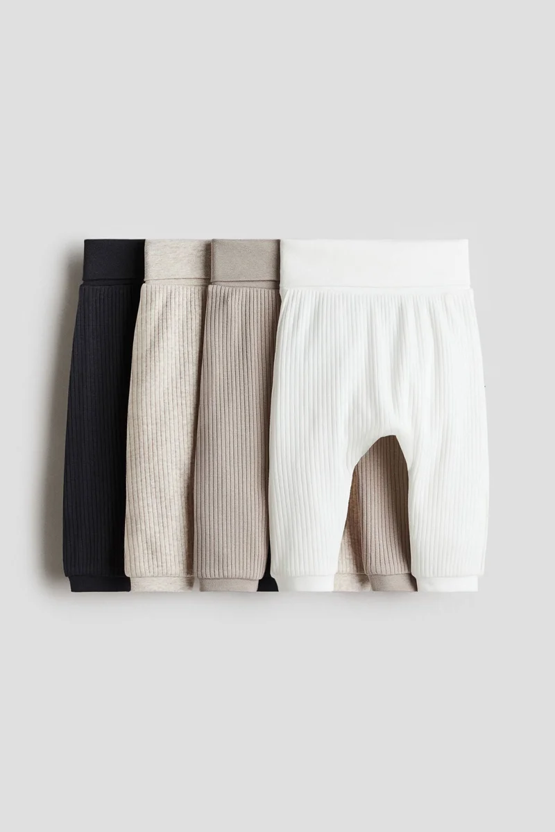 H&M 4-pack ribbed cotton trousers