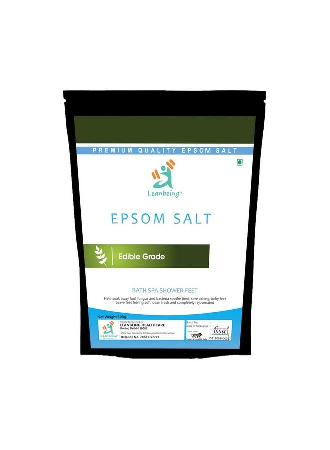 Leanbeing Pure Epsom Salt IP Grade | 2kg(500x4) (Liver cleansing, Bathing,Relaxation,Pain Relief, Therapeutic Spa Treatment) - Image 5