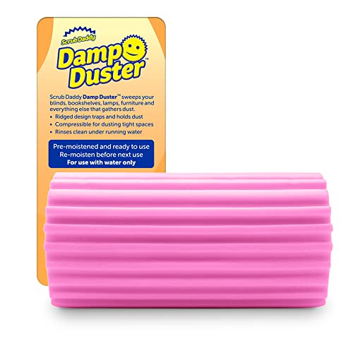 Scrub Daddy Damp Duster Multipurpose Dusters for Cleaning Wooden Venetian Blind Cleaner Tool Ridged Wet Dust Sponge for Skirting Board Radiator Blinds Mirrors Home Cleaning Products Pink - Image 2
