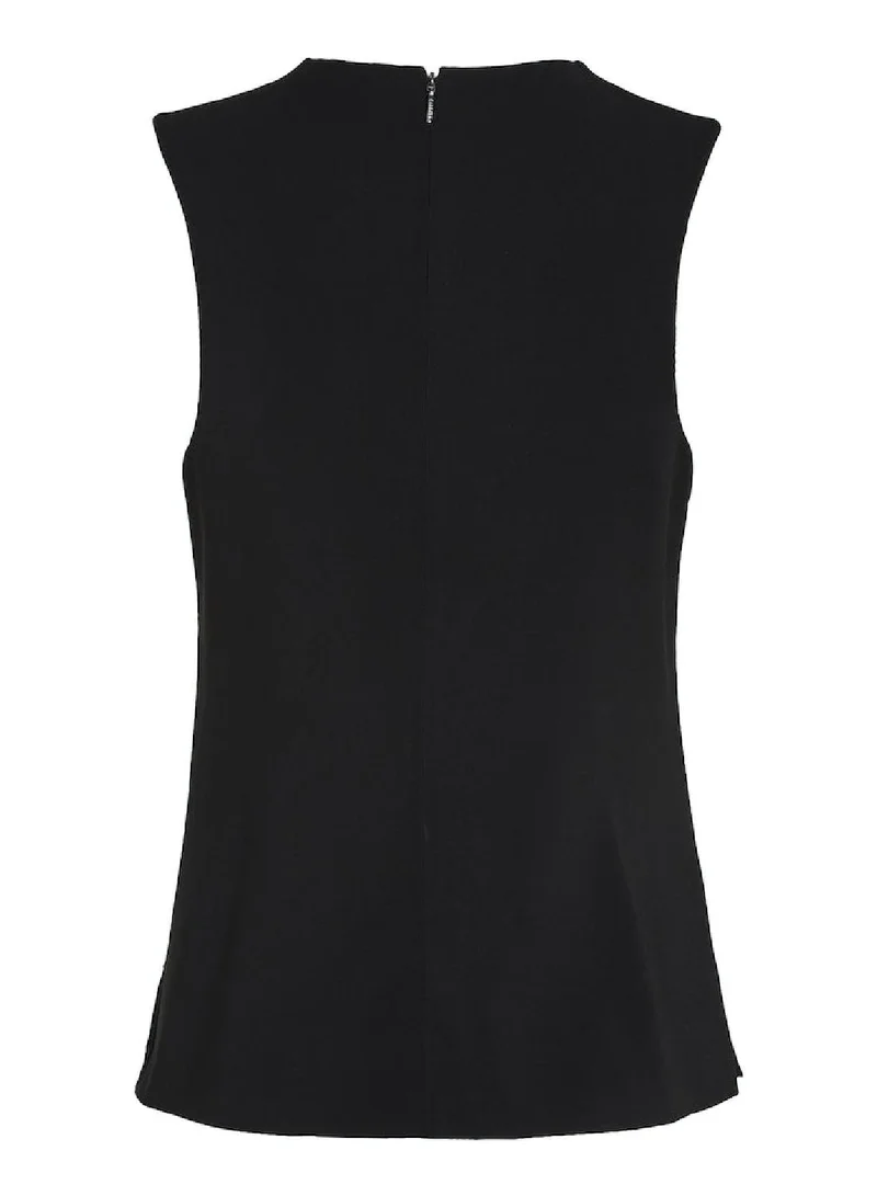 CALVIN KLEIN Women's Structure Crepe Twill Tank Top - Polyester, Black