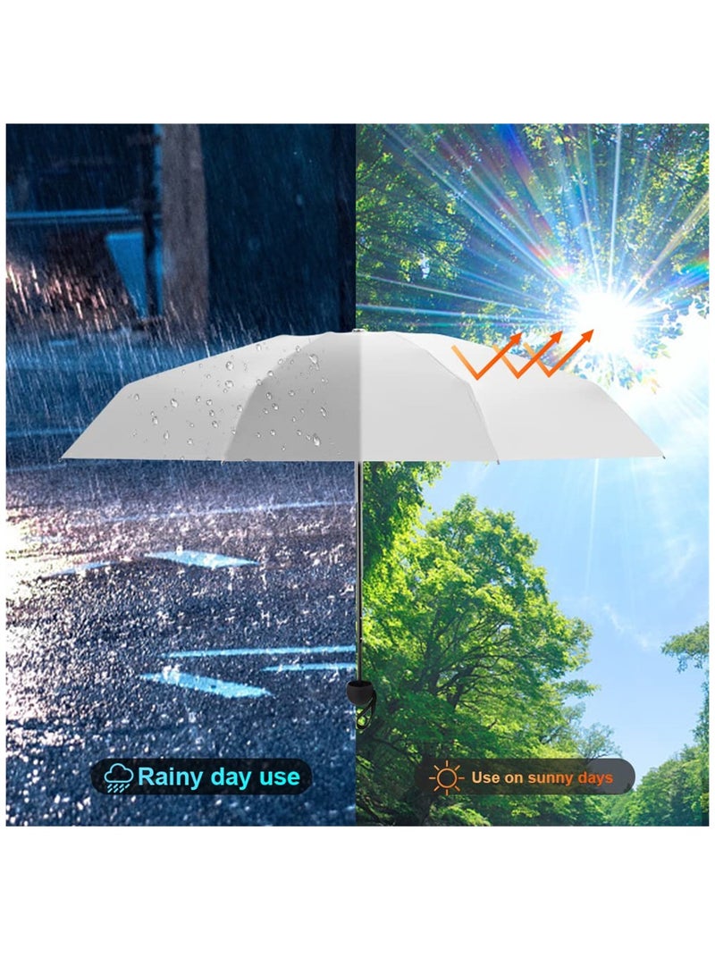 Excefore مظلة سفر مقاومة للرياح، مظلة صغيرة قوية ذات 8 أضلاع، مظلة صغيرة للأشعة فوق البنفسجية مع علبة كبسولة، مظلة قابلة للطي مدمجة محمولة - Image 4