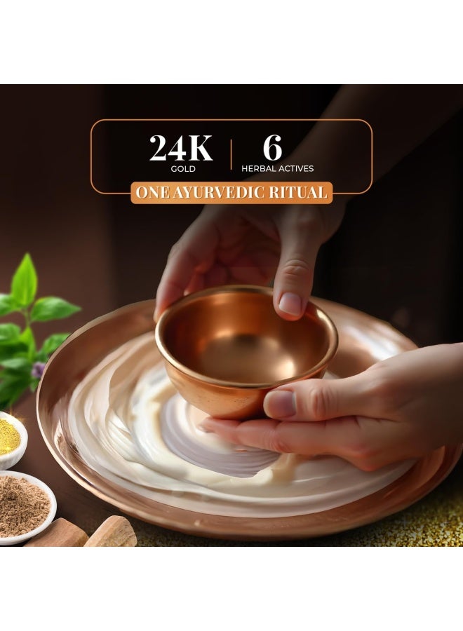 Just Herbs 24K Gold & Pure Ghee Deep Nourish Body Butter | Anti-Aging, Skin Firming & Brightening | For Dullness, Blemishes & Elasticity | Non-Sticky | 250ml - Image 5