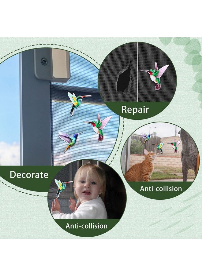 Konohan 3 Pairs Hummingbird Screen Door Magnets Screen Magnets for Screen Door Double Sided Patio Flexible Magnets Decorative Window Magnetic Screen Saver for Sliding Door