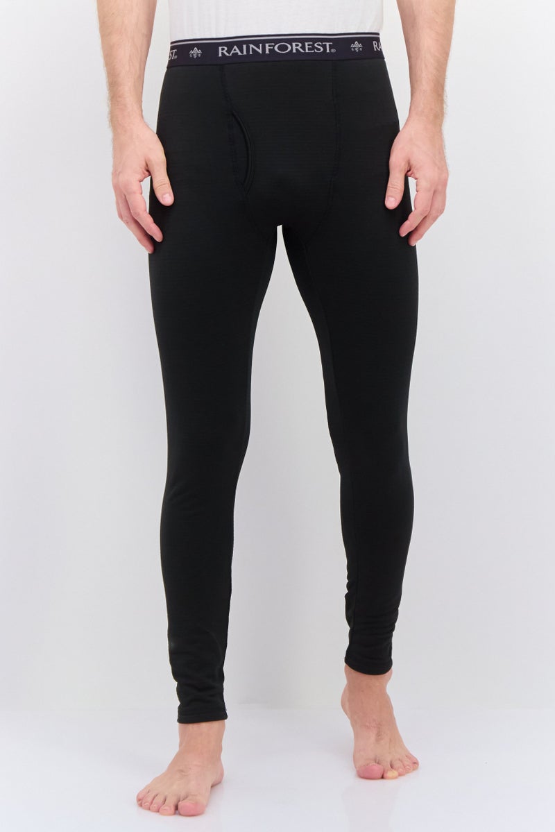 Rainforest Men Pull On Brand Logo Base Layer Pants, Black  - Image 1