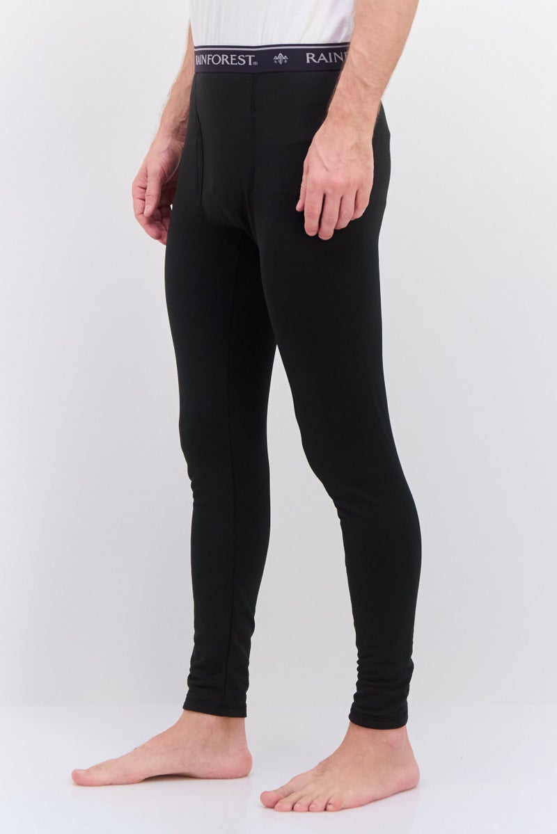 Rainforest Men Pull On Brand Logo Base Layer Pants, Black  - Image 2